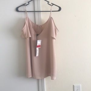 NWT pink flutter sleeve blouse